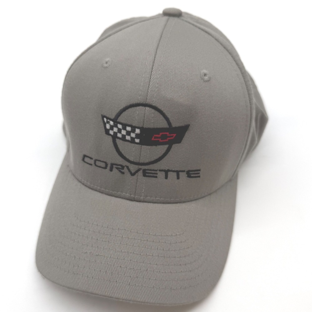 Chevrolet Corvette C4 Gray Flexfit Hat Yupoong L-XL Embroidered Baseball Cap